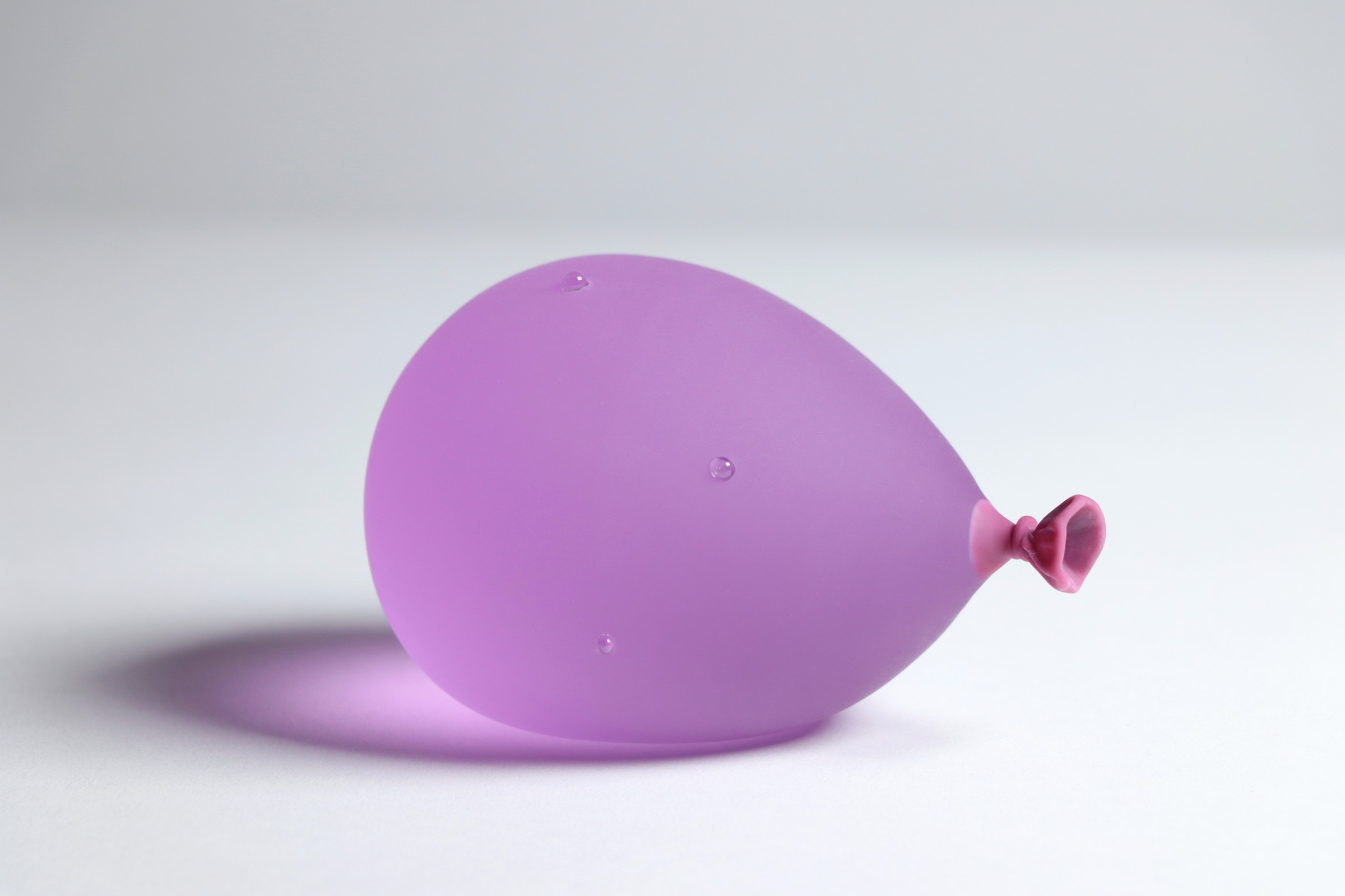 Dylan Martinez - Purple w/ droplets Water Balloon, Glass Sculptures - Hot Sculpted, Sandblasted, Acid Etched