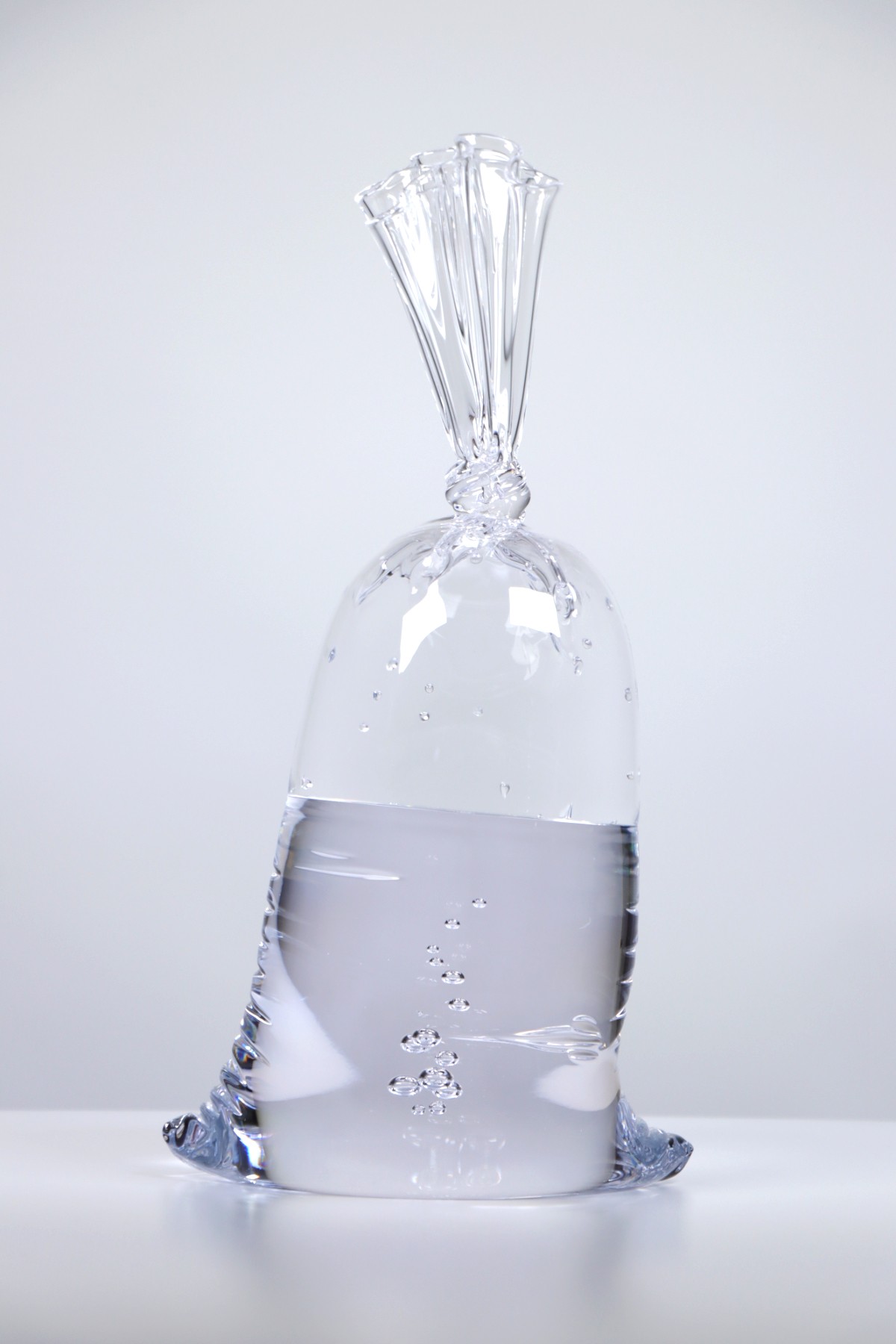 Dylan Martinez - Water Bag : F20, 2026, Glass Sculptures - Hot Sculpted, Sandblasted, Acid Etched