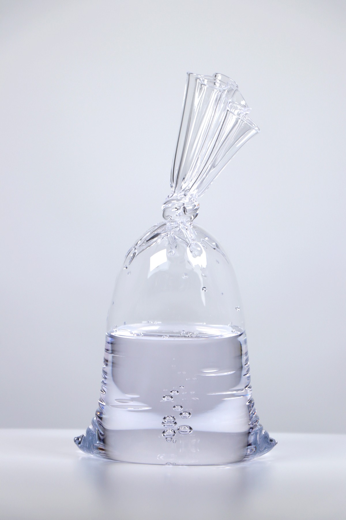 Dylan Martinez - Water Bag : F21, 2026, Glass Sculptures - Hot Sculpted, Sandblasted, Acid Etched