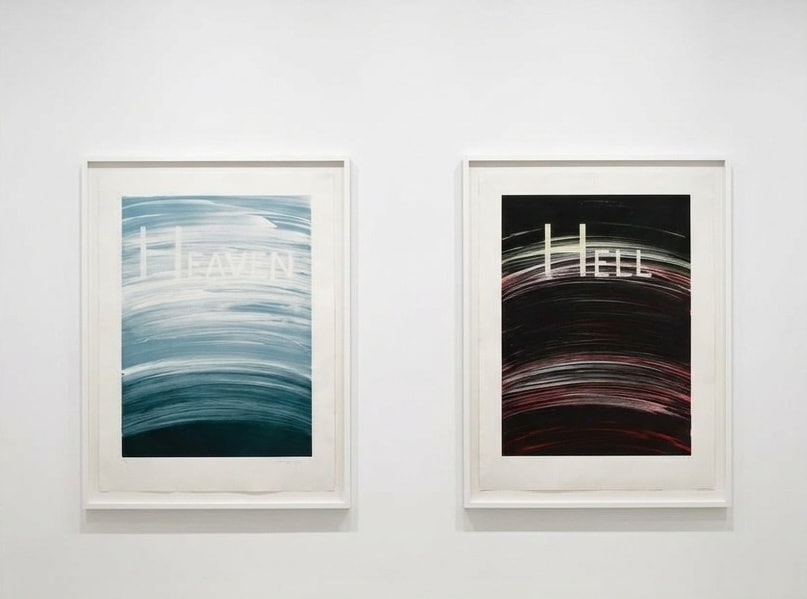 Ed Ruscha - Heaven/Hell, 1988, Soap-ground aquatints on Somerset cream paper