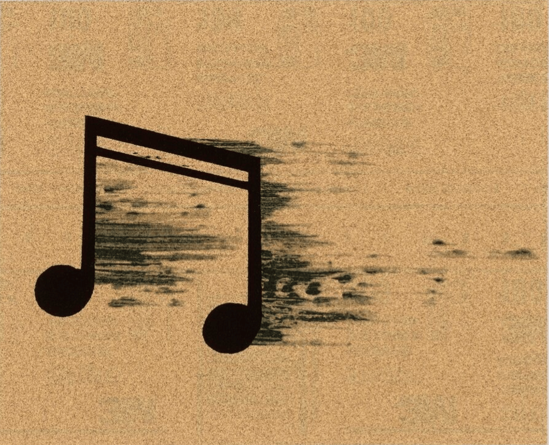 Ed Ruscha - Note, 2018, 5-Color Screenprint on Sandpaper