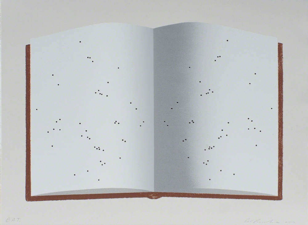 Ed Ruscha - Open Book With Worm Holes, 2012, Lithograph