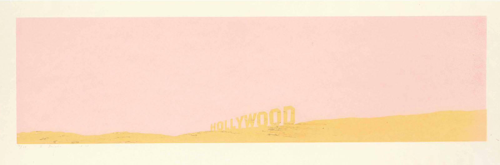Ed Ruscha - Pepto-Caviar Hollywood, 1970, Screenprint on Copperplate Deluxe paper, torn and deckle edges