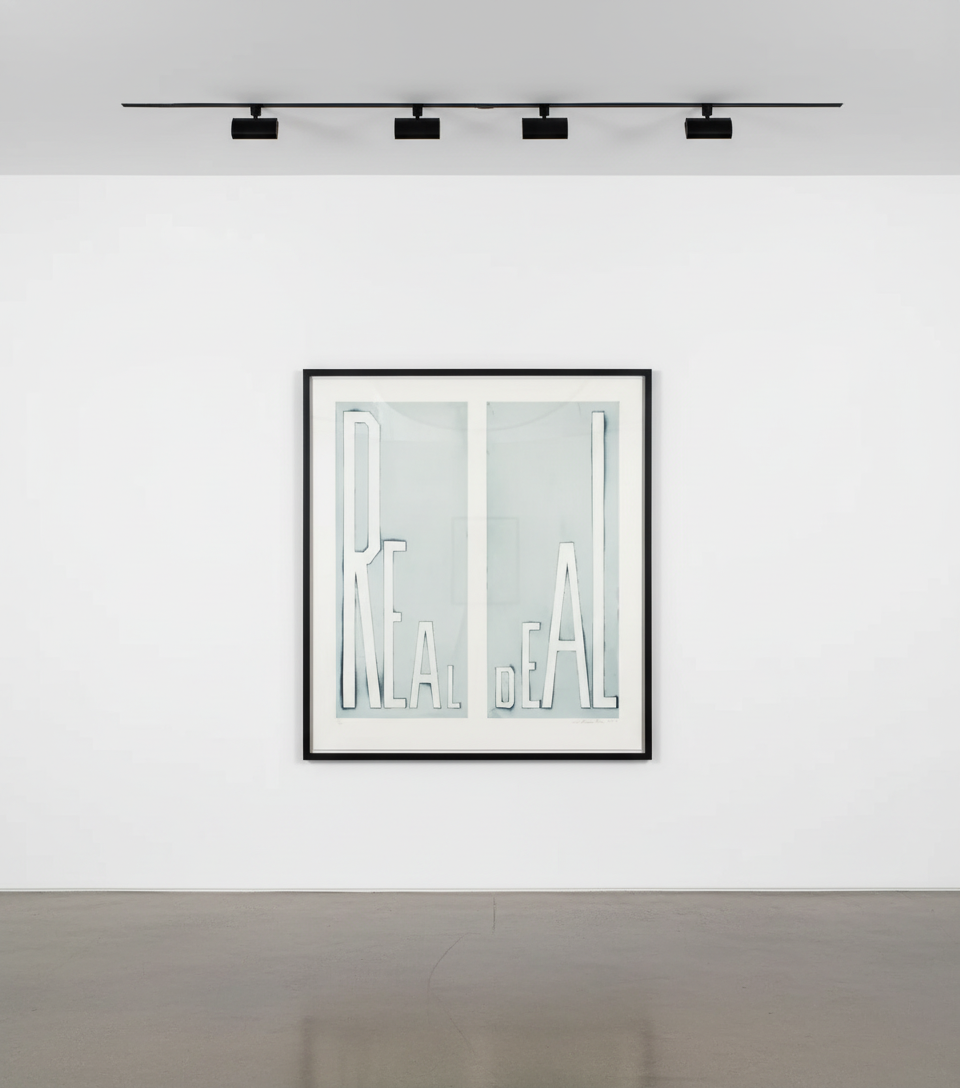 Ed Ruscha - Real Deal, 2014, Flat bite etching on Revere felt paper with torn edges