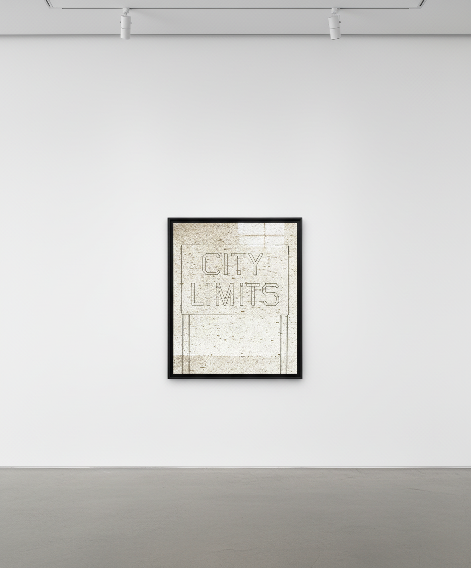 Ed Ruscha - Sign in Mud Storm, 2021, Direct gravure printed in black and brown.
