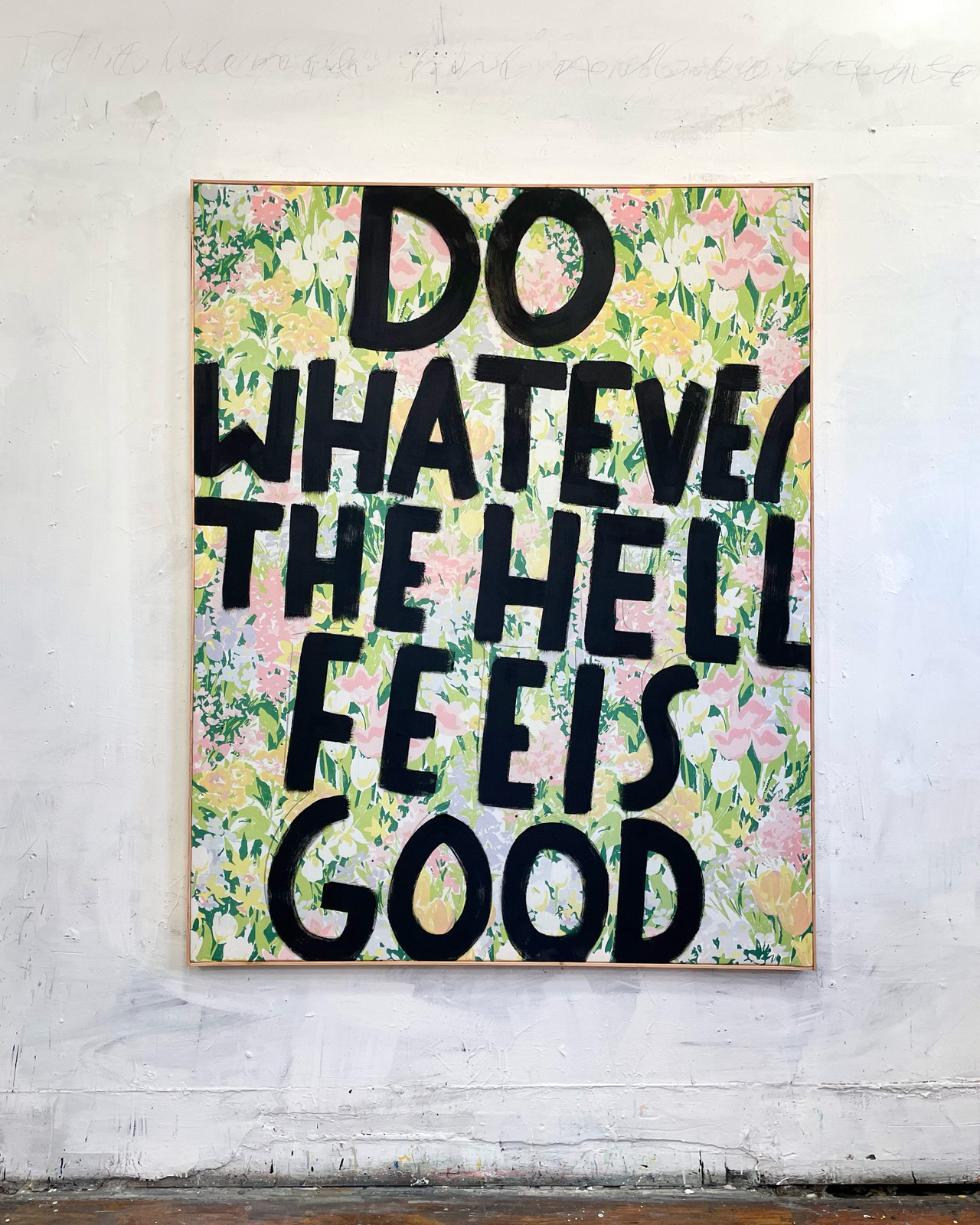 Eric Stefanski - Feels Good, 2024, Enamel on fabric