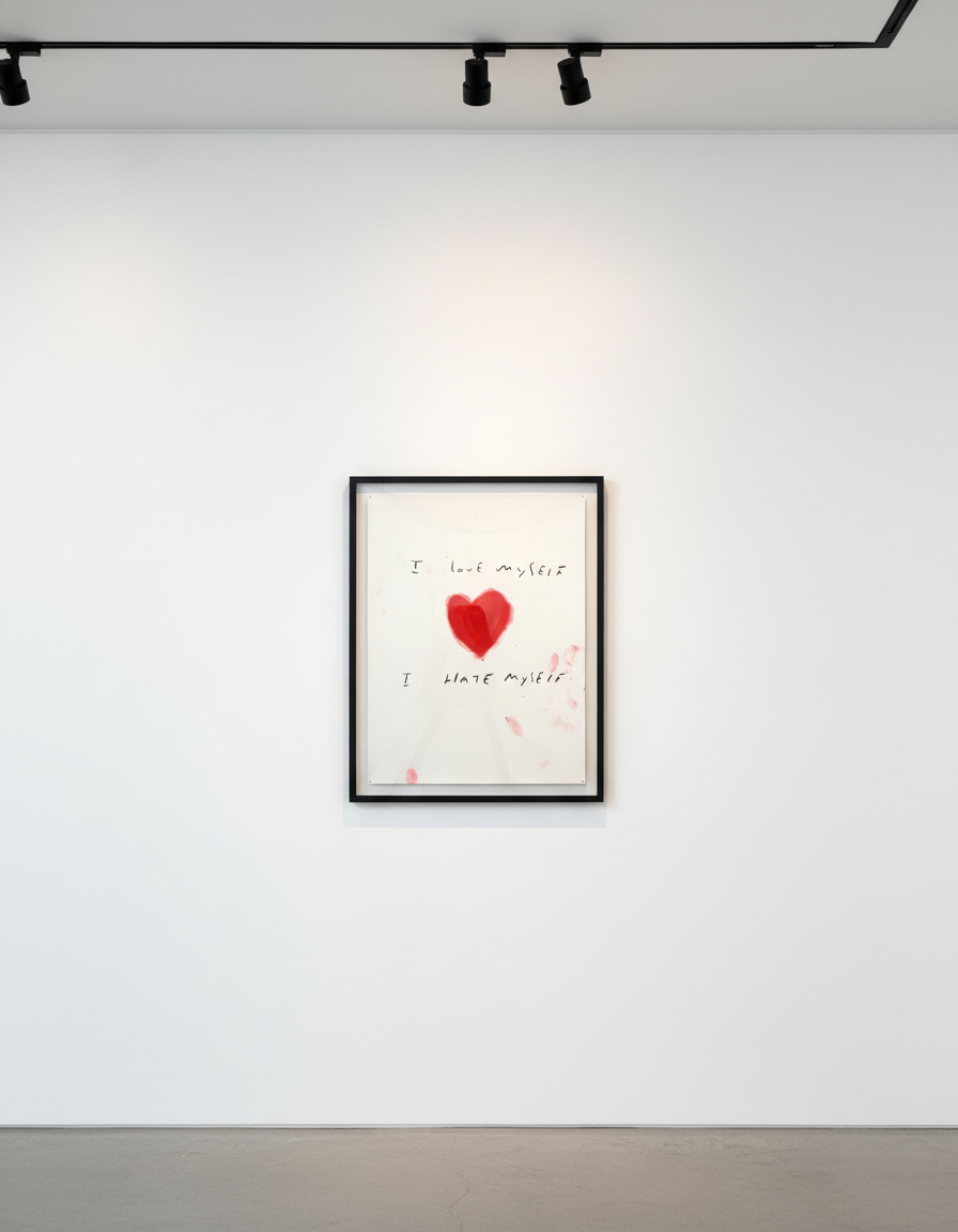 Eric Stefanski - I Love Myself I Hate Myself, 2023, Oil pastel and charcoal on heavyweight paper