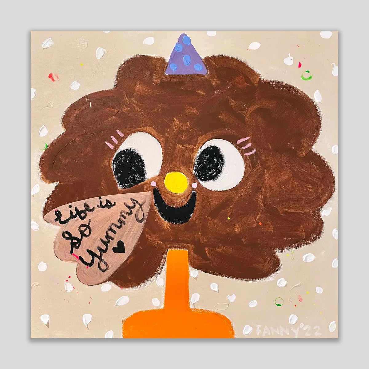 Fanny Brodar - Cake Monster, 2022, Acrylic and oil stick on canvas