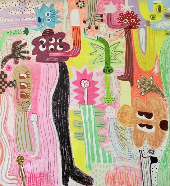 Fanny Brodar - Octopus Garden, 2025, Acrylic, oil, and oil bar on canvas