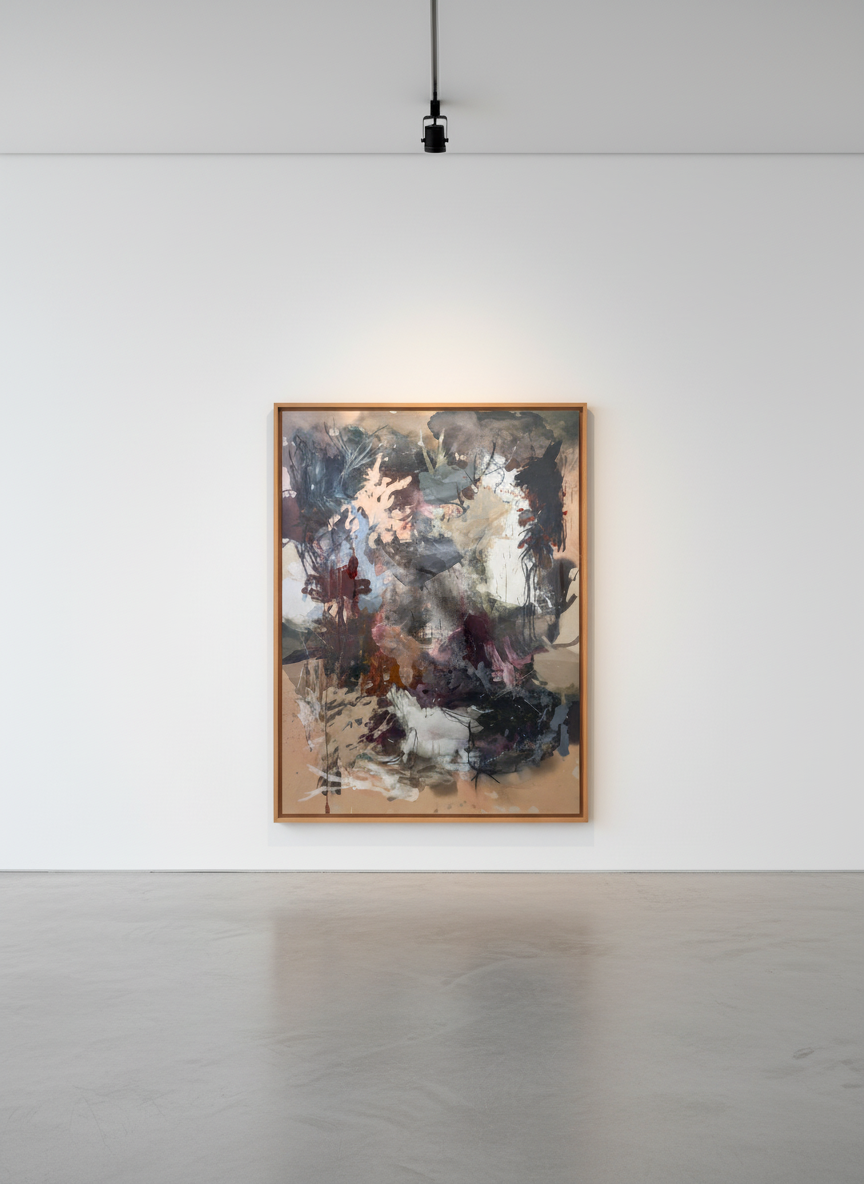 Fontaine Scarelli - The Waiting Place, 2026, Mixed media on canvas