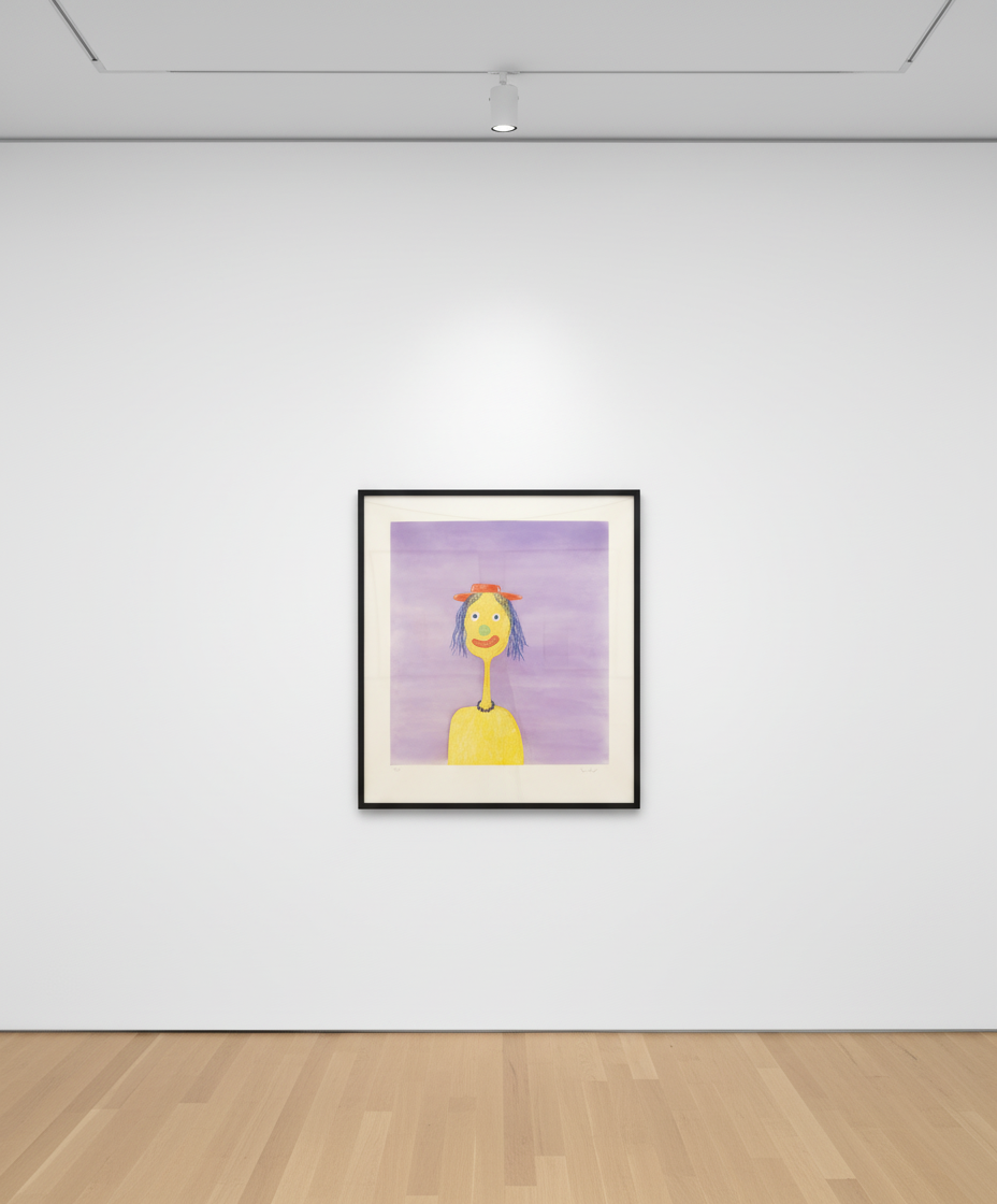 George Condo - Clown, 1989, Color etching