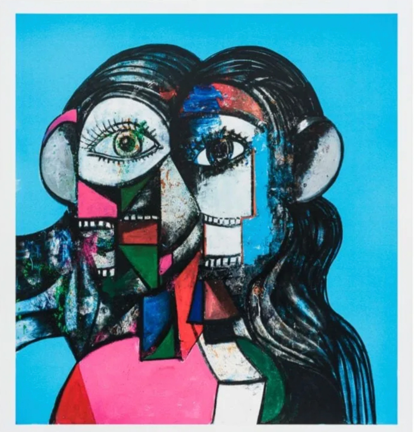 George Condo - Prismatic Head, 2024, 21 colour silkscreen with spot colours on 600gsm Somerset Tub Sized Radiant White paper