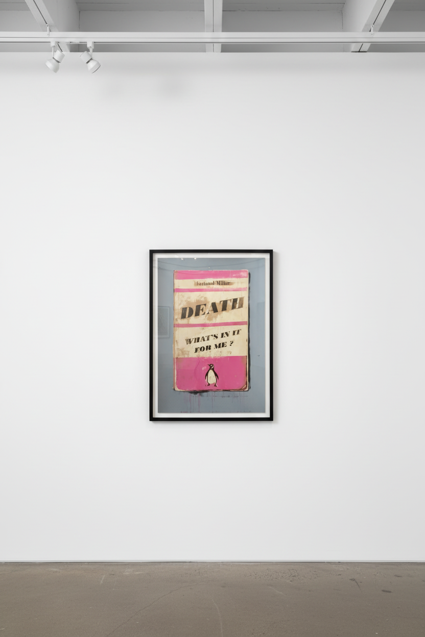 Harland Miller - Death What's In It For Me ?, Unique hand finished work on paper