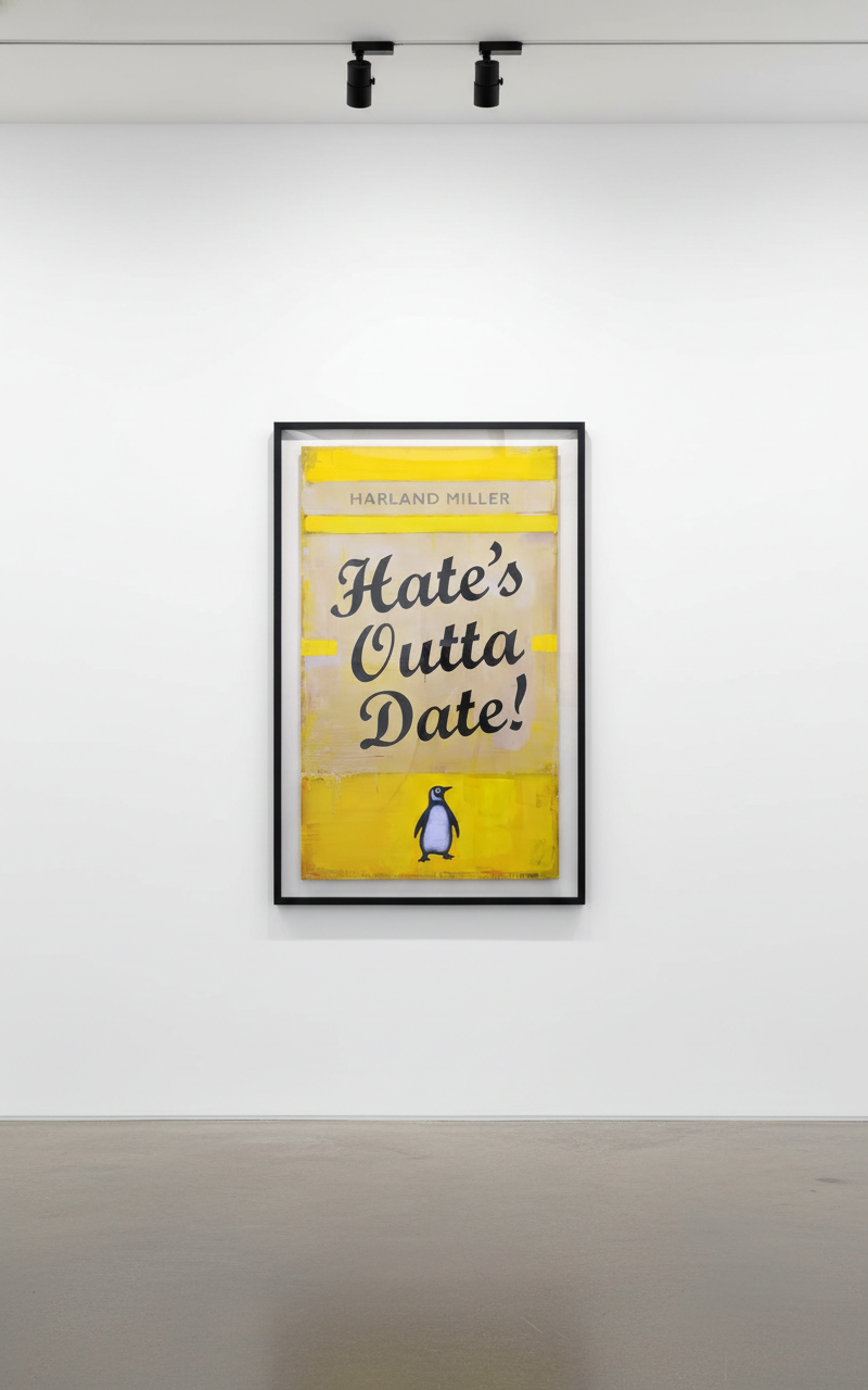 Harland Miller - Hate’s Outta Date (Yellow), 2022, Screen print on paper
Signed and numbered by the artist