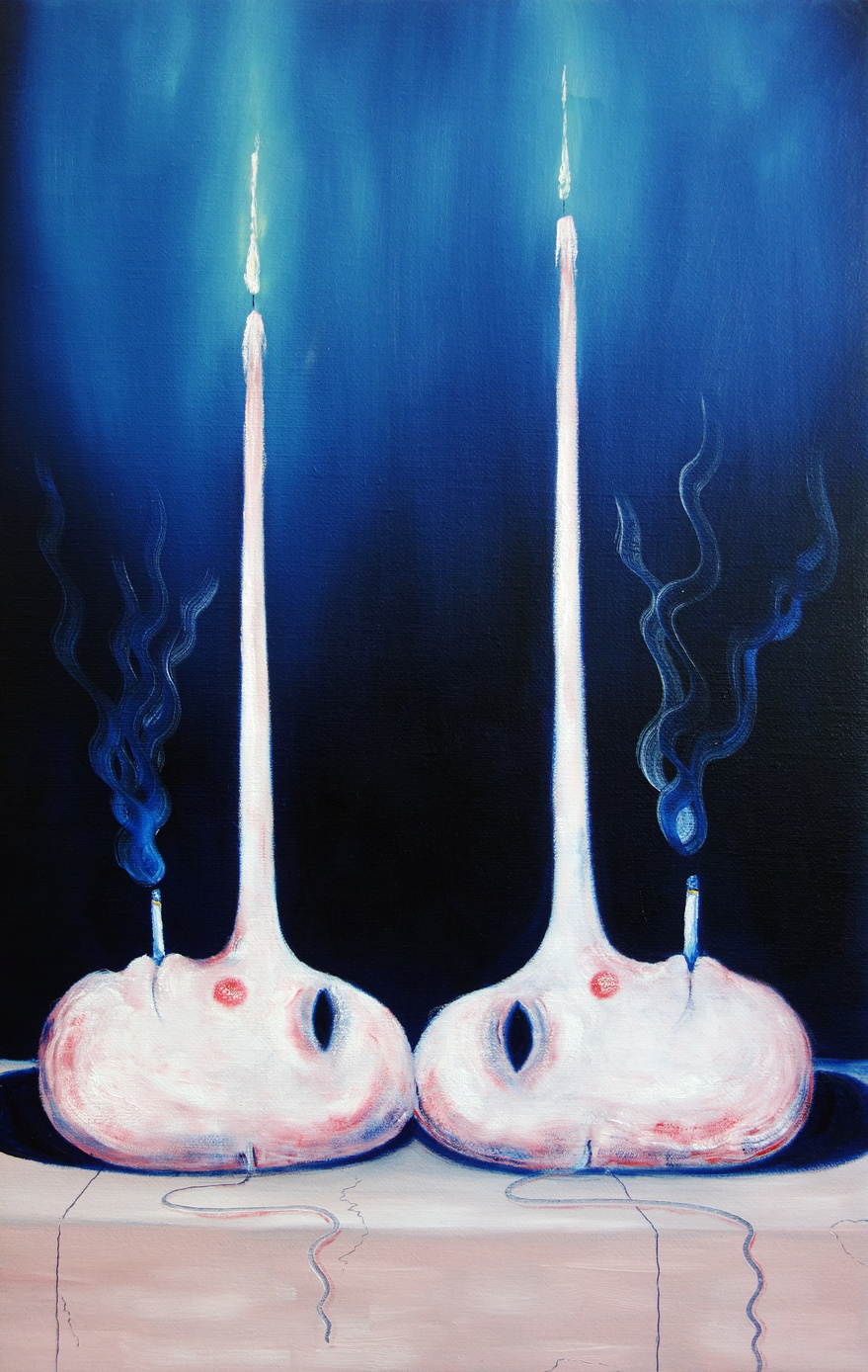Hugo Baudouin - Un tête à tête”, 2025, Oil on Jute