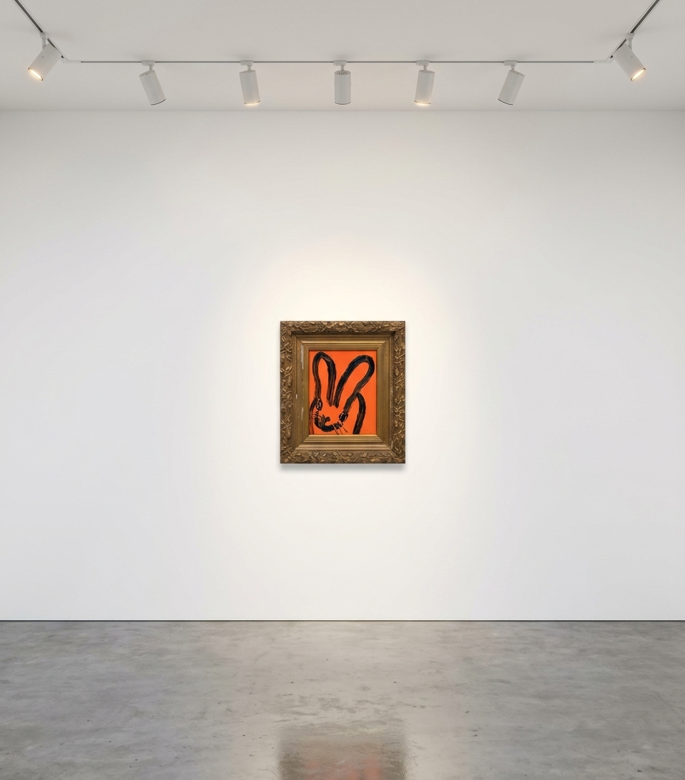 Hunt Slonem - Orange Bunny, 2026, Oil on Wood