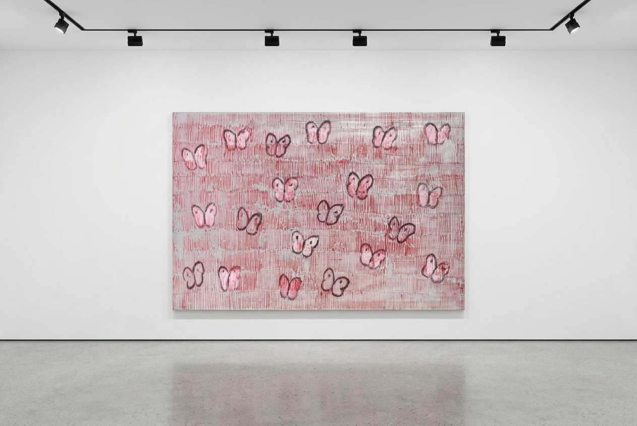 Hunt Slonem - Red Ascension III, 2025, Oil on Canvas 