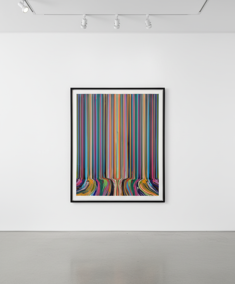 Ian Davenport - Centre, 2022, Screenprint on 410gsm Somerset Satin Radiant White paper