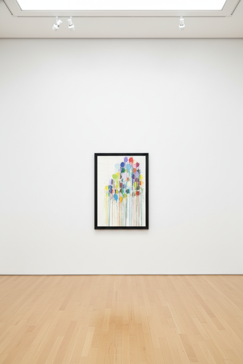 Ian Davenport - Colour Splat Cluster, 2018, Screenprint on Velin Arches white 250gsm paper