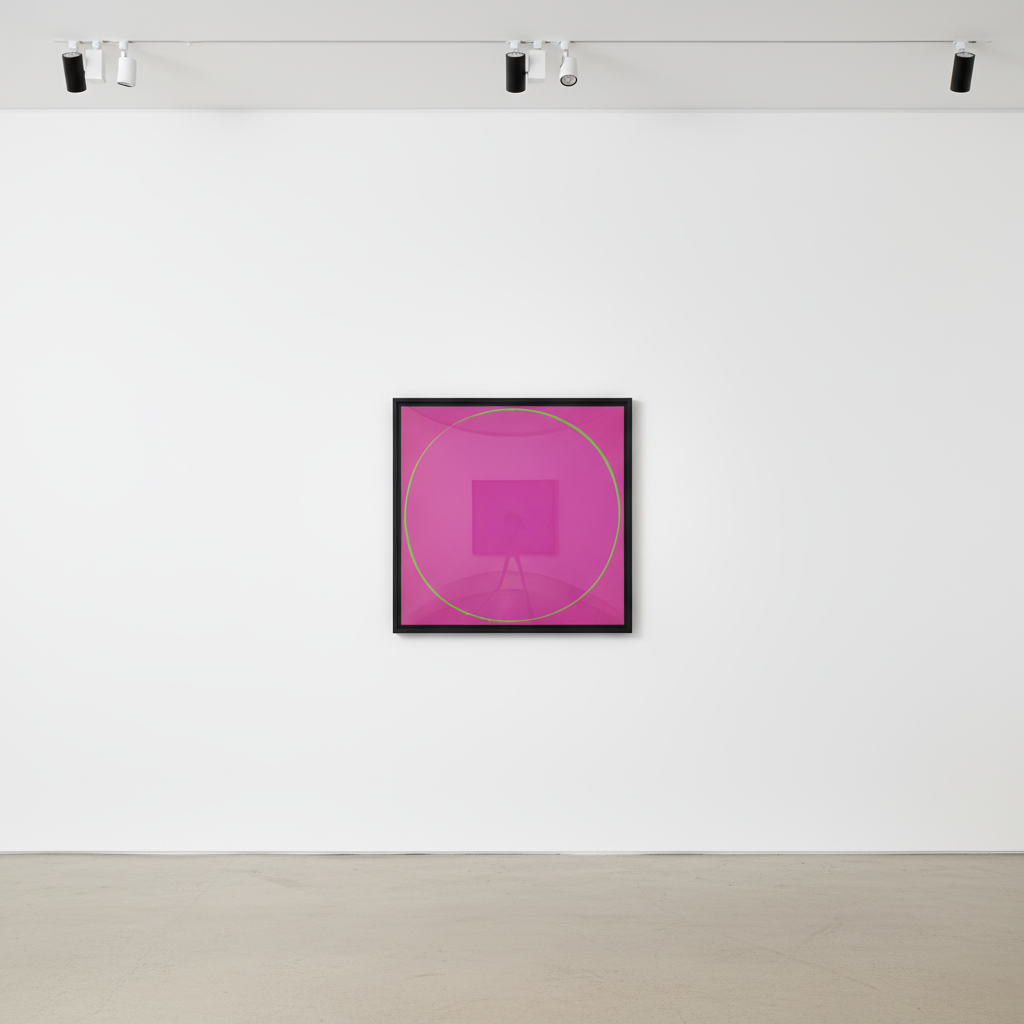 Ian Davenport - Untitled Circle Painting: Magenta/Green/Magenta, 2003, Household paint on medium density fibreboard