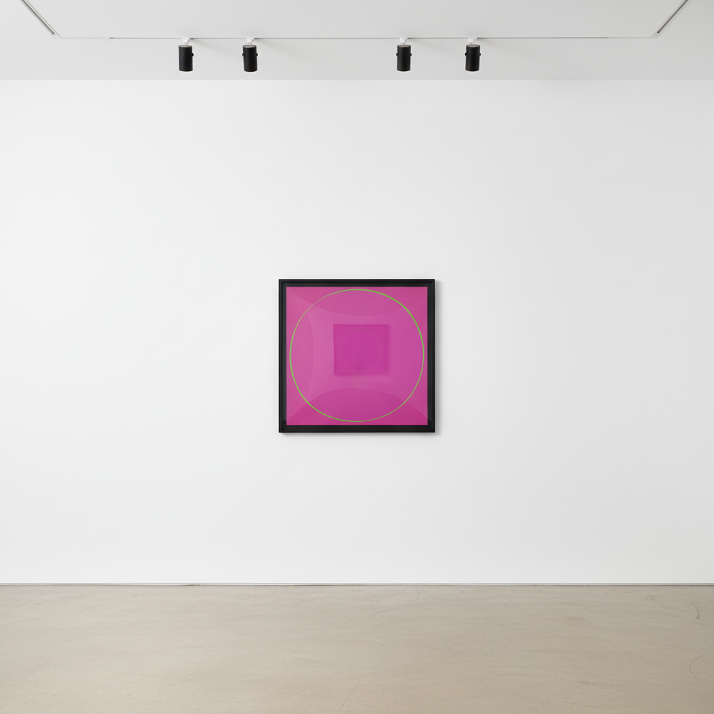 Ian Davenport - Untitled Circle Painting: Pink/Green/Pink, 2003, Household paint on medium density fibreboard