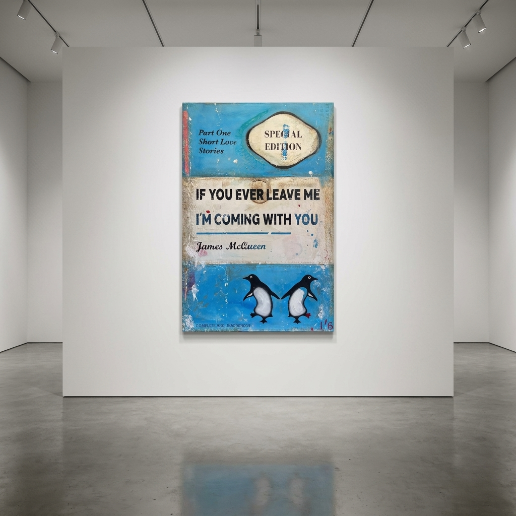 James McQueen - If You Ever Leave Me (Blue), Mixed Media on Canvas 