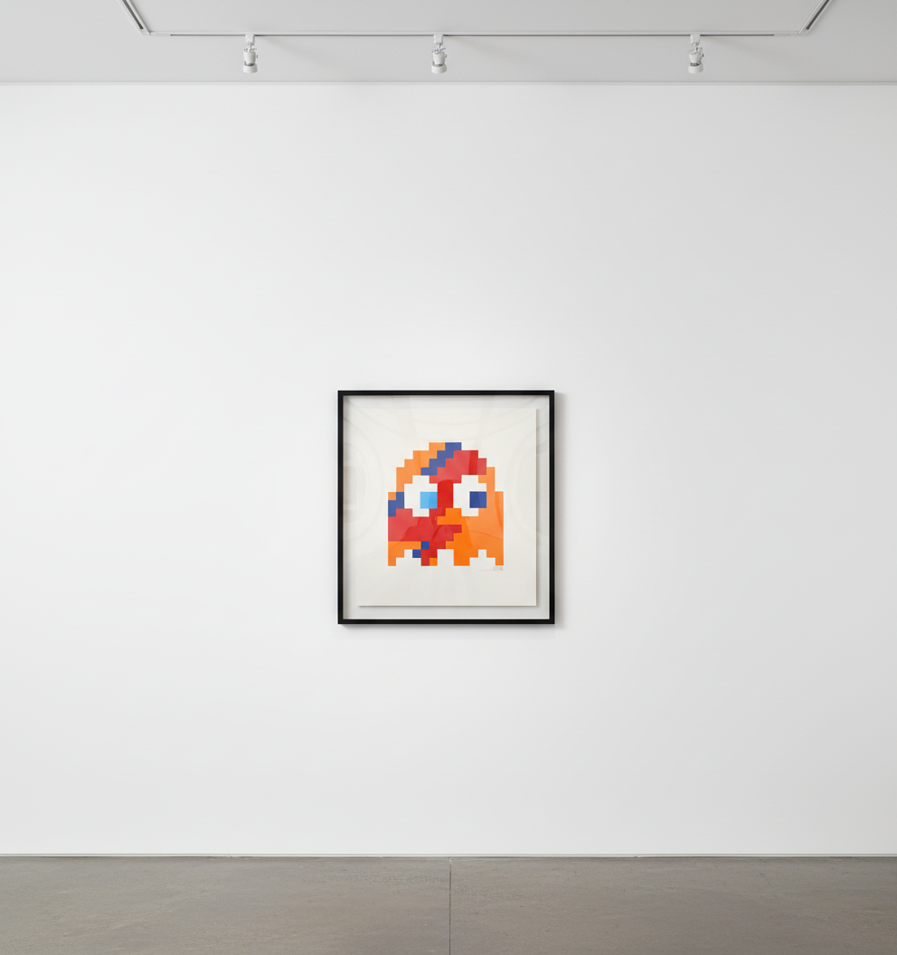 Invader - Aladdin Sane Clyde (Orange), 2014, Hand pulled print
