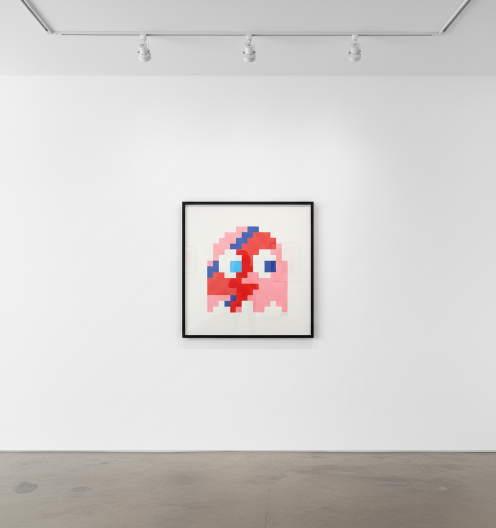 Invader - Aladdin Sane Clyde (Pink), 2014, Hand pulled print