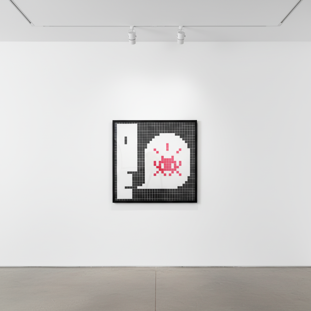 Invader - Alert : System Infected (Black), 2021, Silkscreen