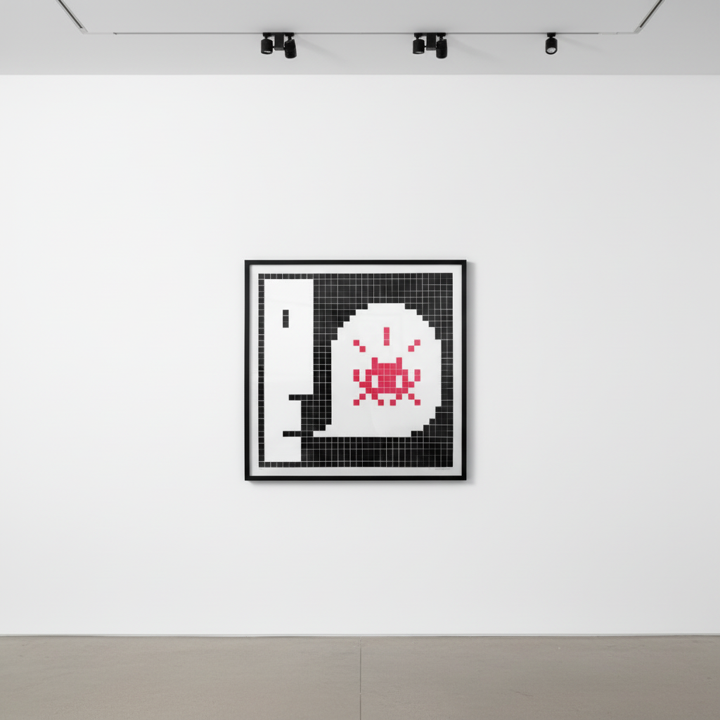 Invader - Alert : System Infected (Magenta), 2021, Silkscreen