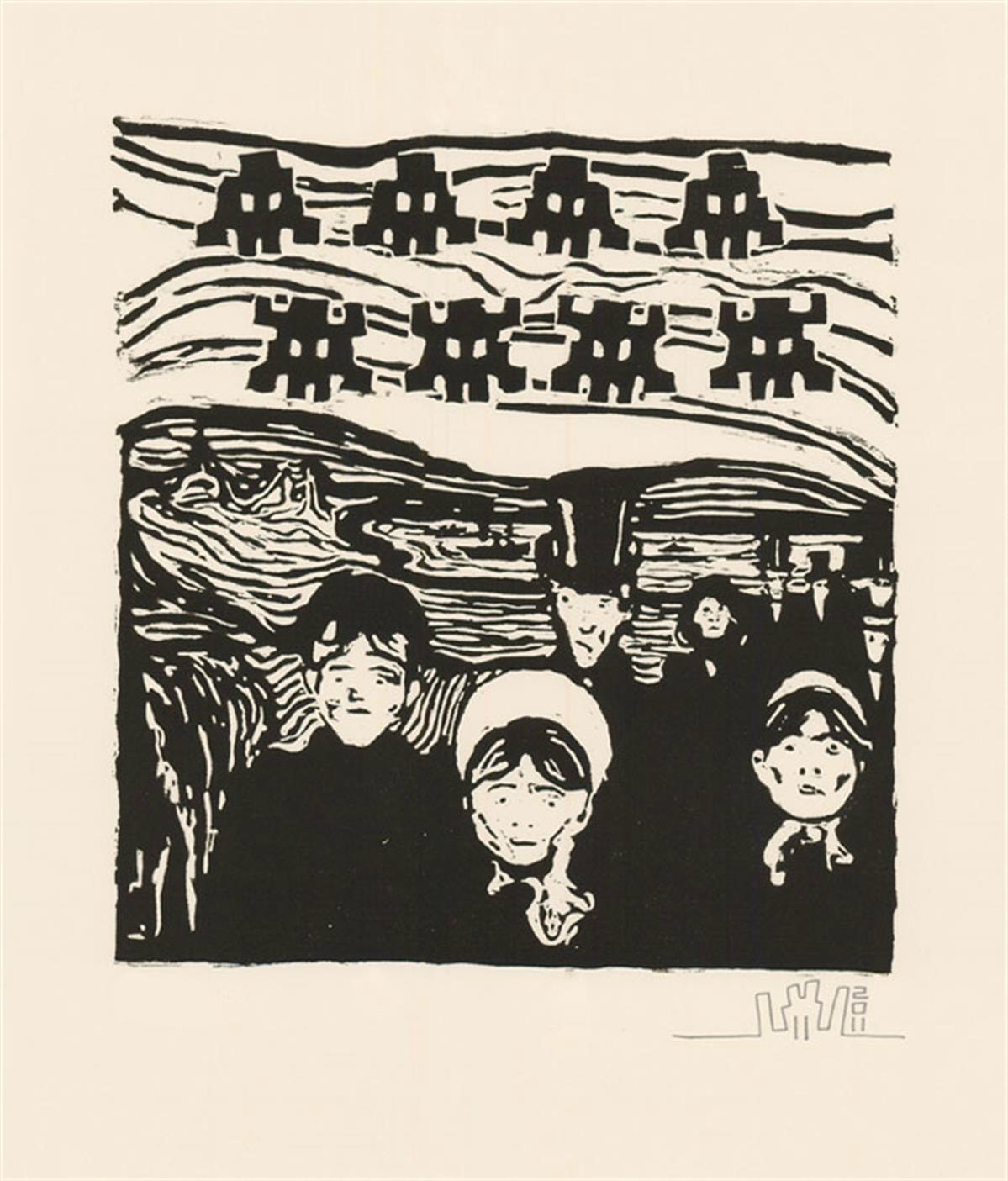 Invader - Invaded Hypnosis, 2011, Woodcut