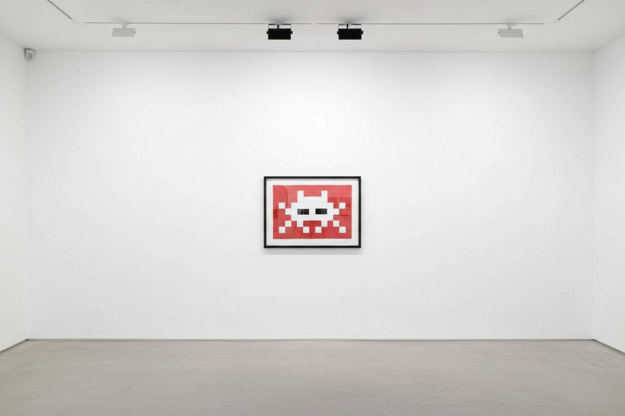 Invader - Invasion (White), 2009, Screen print on paper
Signed and numbered by the artist