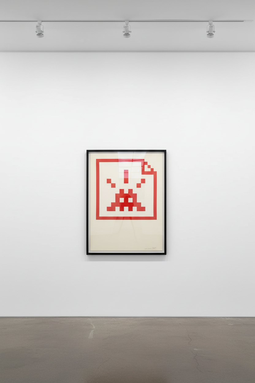 Invader - Space File Red, 2006, Screen print