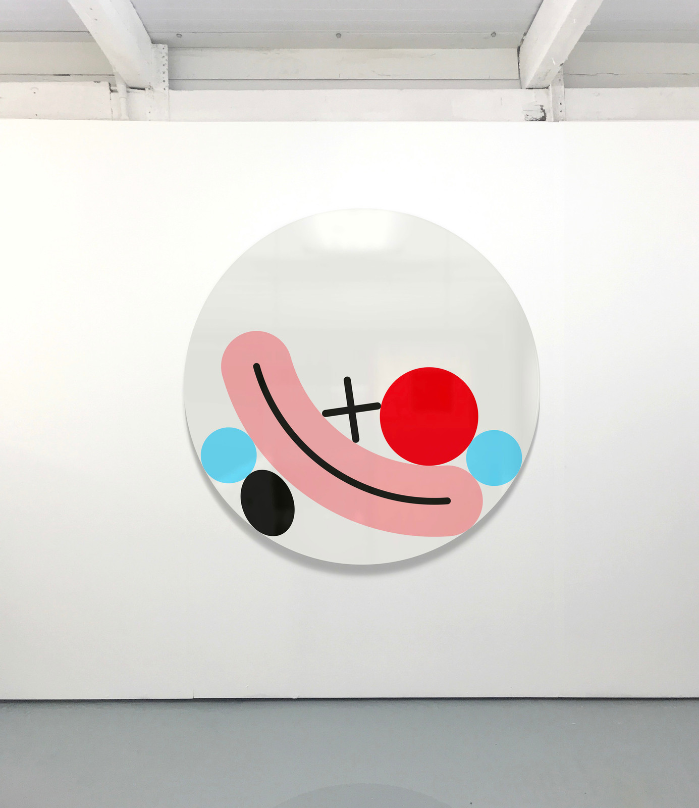 James Joyce - White Clown, 2024, Gloss paint on wood panel