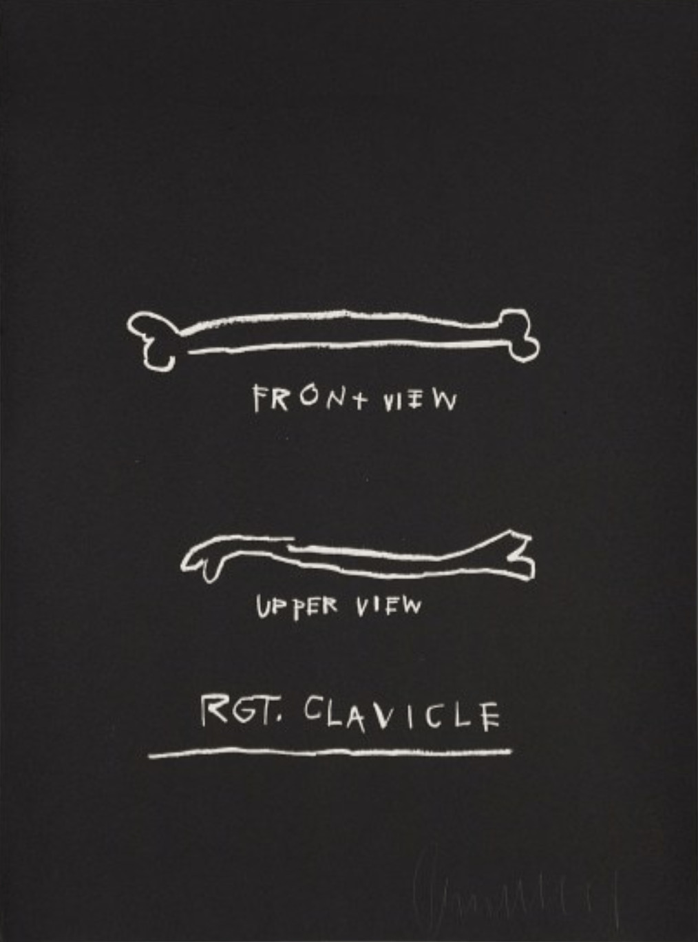 Jean-Michel Basquiat - Right Clavicle, from Anatomy, 1982, Screen print