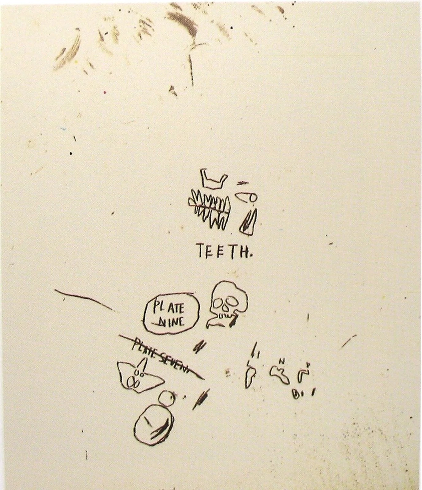 Jean-Michel Basquiat - Teeth Plate Nine, 1983, Lithograph