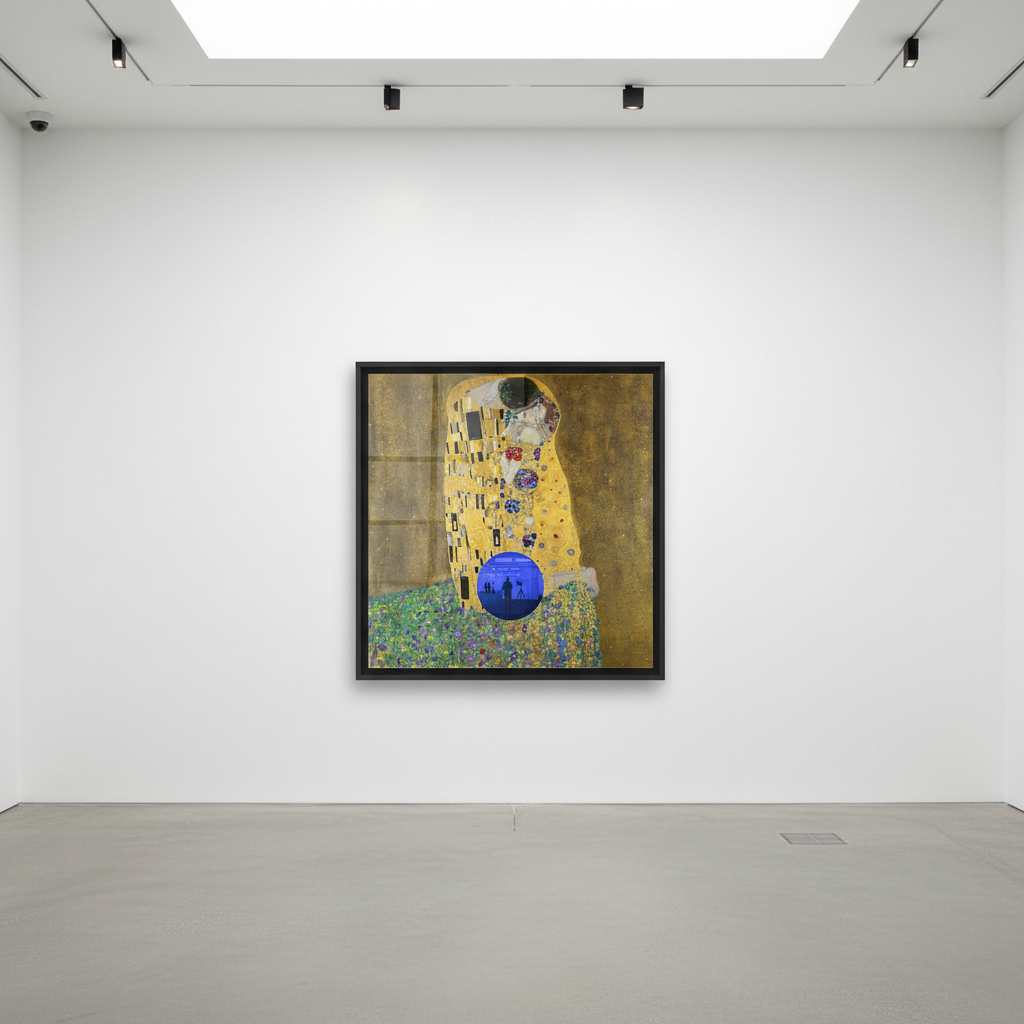 Jeff Koons - Gazing Ball (Klimt Kiss), 2019, Archival pigment print on Innova rag paper, glass