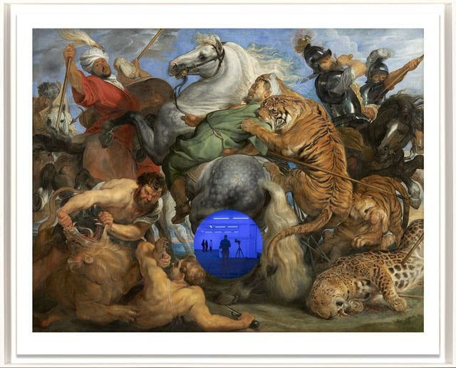 Jeff Koons - Gazing Ball (Rubens Tiger Hunt), 2017, Archival pigment print on Innova rag paper, glass