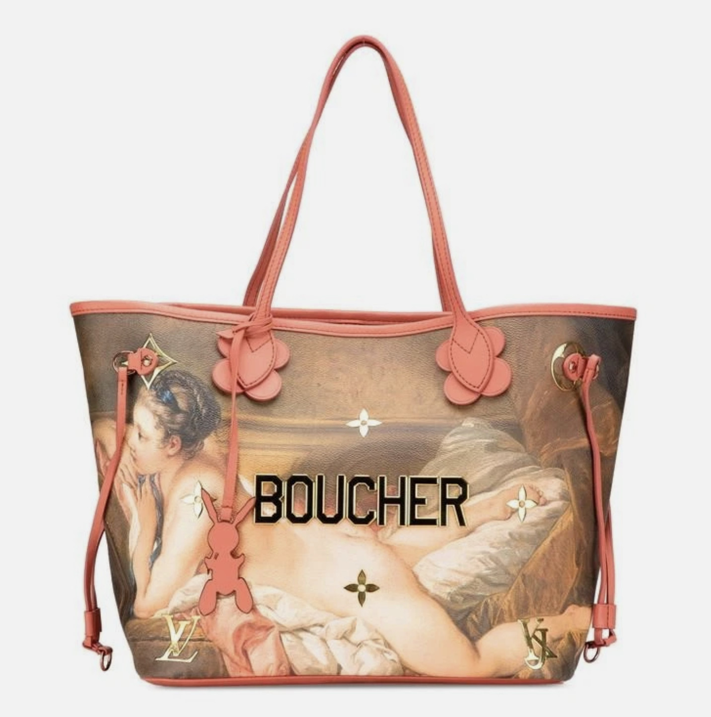 Jeff Koons - Louis Vuitton x Jeff Koons Masters Boucher Neverfull Tote, Multicolor coated canvas with leather trim