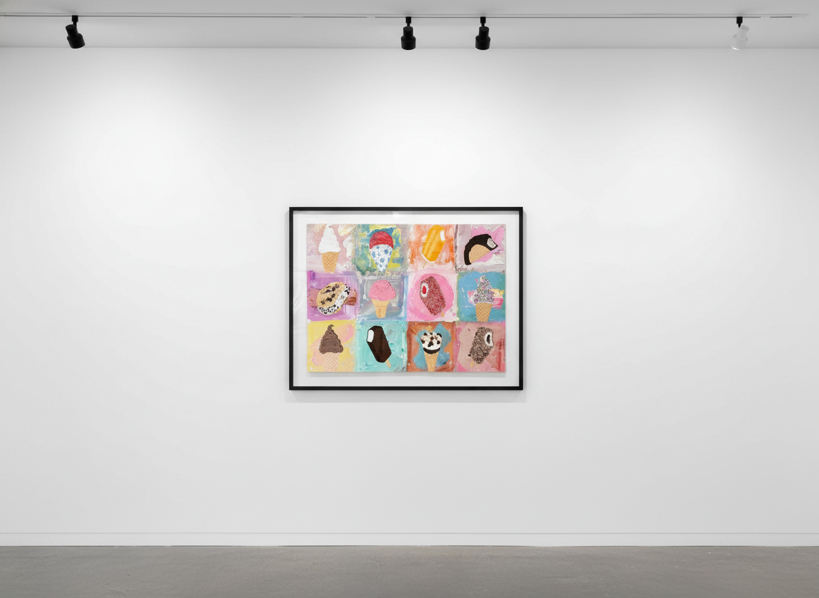 Jojo Anavim - 12 Ice Creams (Pastel), 2024, Acrylic on canvas