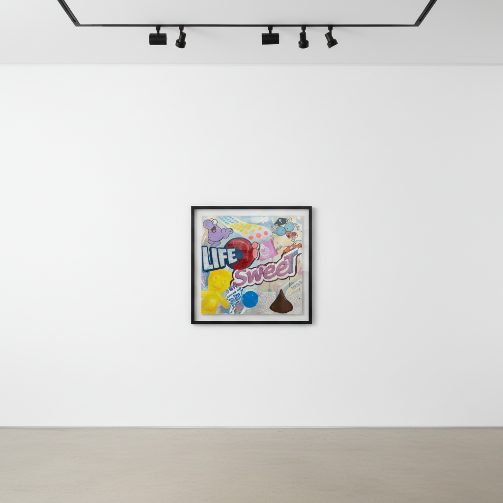 Jojo Anavim - Life is Sweet, 2025, Acrylic and Texture on Canvas