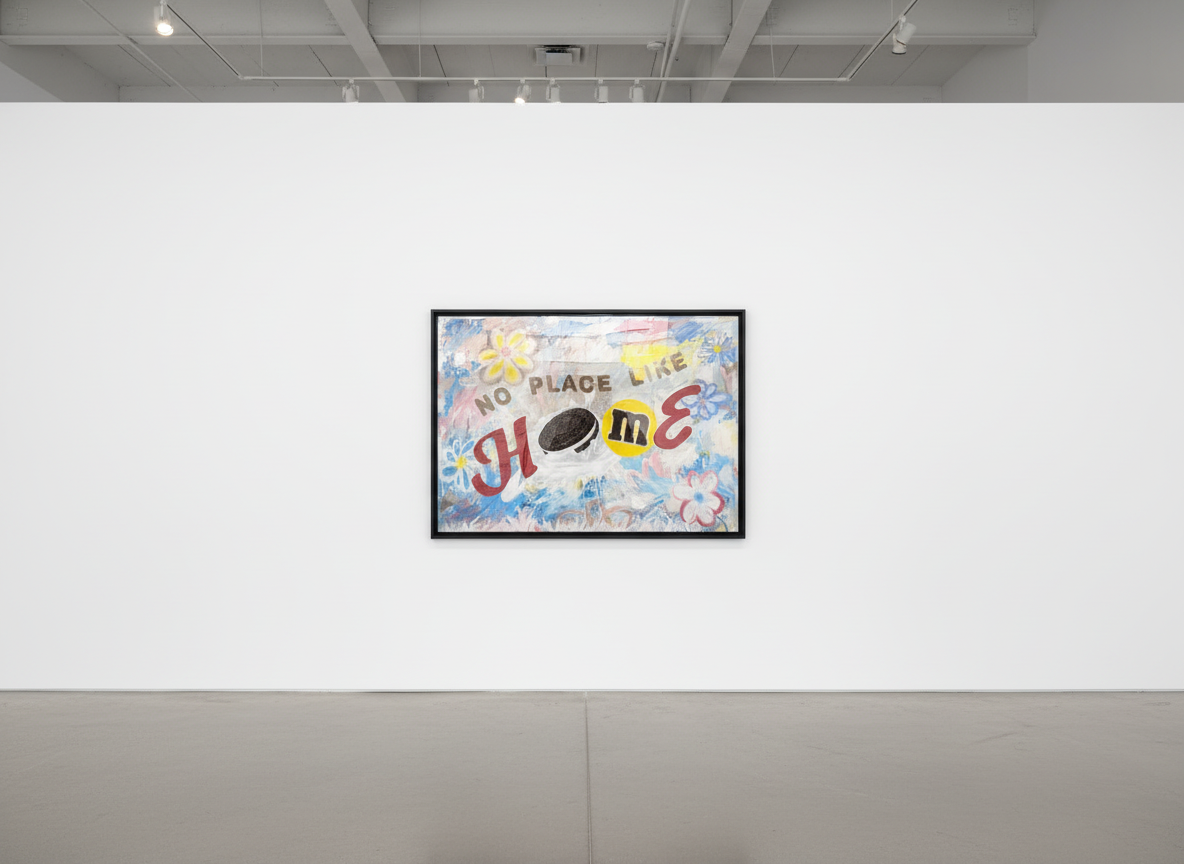 Jojo Anavim - No Place Like Home, 2023, Acrylic, Oil Stick and Spray Paint on Canvas