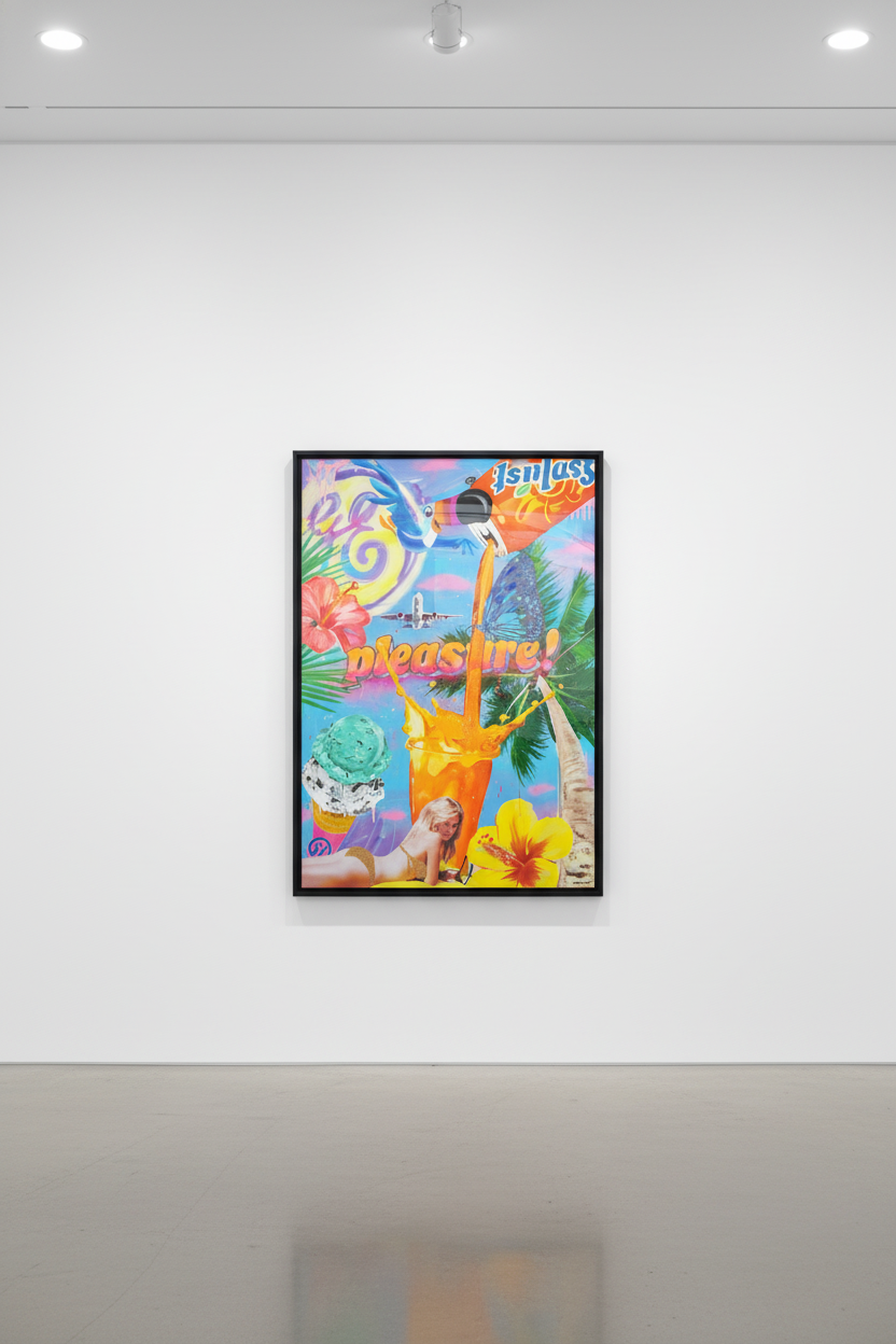 Jojo Anavim - Pleasure (Sunday Morning), 2020, Acrylic, Oil Stick, and Gold Leaf on Canvas