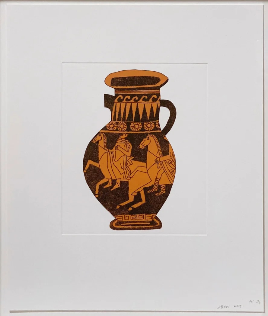 Jonas Wood - 8 Pots (2), 2017, Chin-collé etching on somerset paper