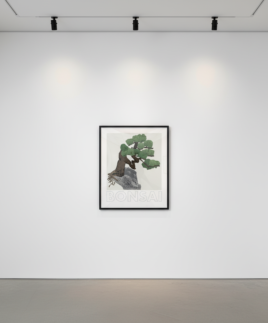Jonas Wood - Bonsai, 2022, 13-color screen print on rising museum board