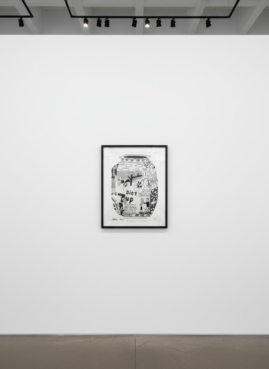 Jonas Wood - Diet 7Up Pot, 2016, Screenprint in colors on stonehenge paper with Vellum finish