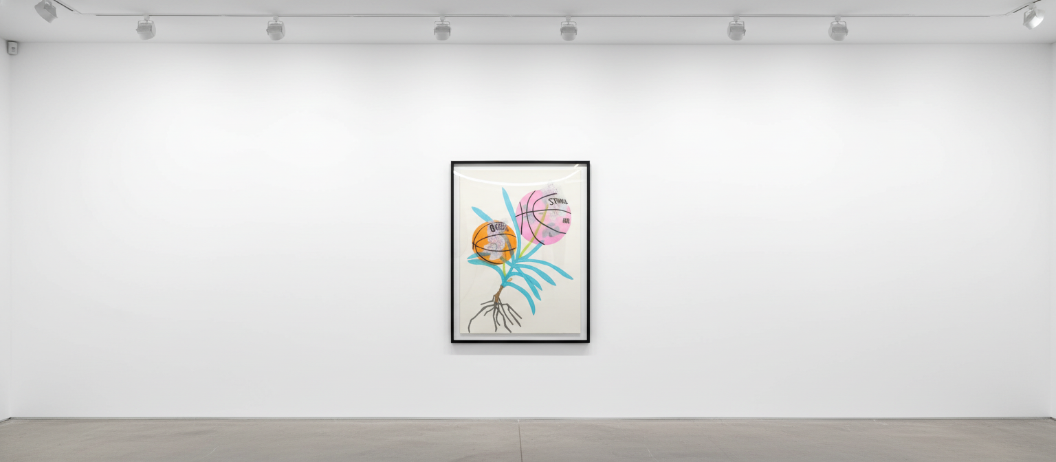 Jonas Wood - Double Basketball Orchid 2 (set of three), 2020, Color lithograph on Rives BFK paper, in 3 parts