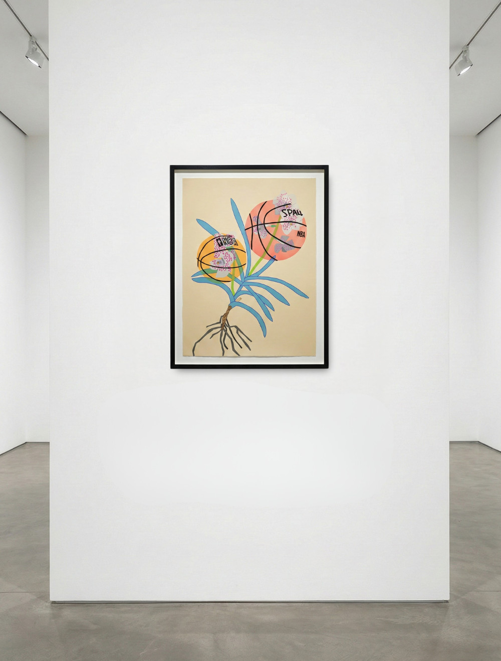 Jonas Wood - Double Basketball Orchid 2 (state I), 2020, 26 color lithograph printed on white Rives BFK