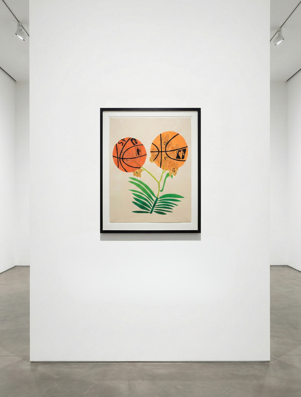 Jonas Wood - Double Basketball Orchid (State I), 2017, lithograph in colors, on cream Rives BFK paper