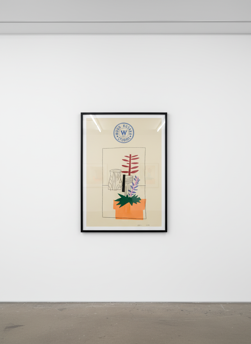 Jonas Wood - Notepad Doodle III (state 1,2,3), 2018, Color lithograph on white Rives paper